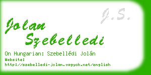 jolan szebelledi business card